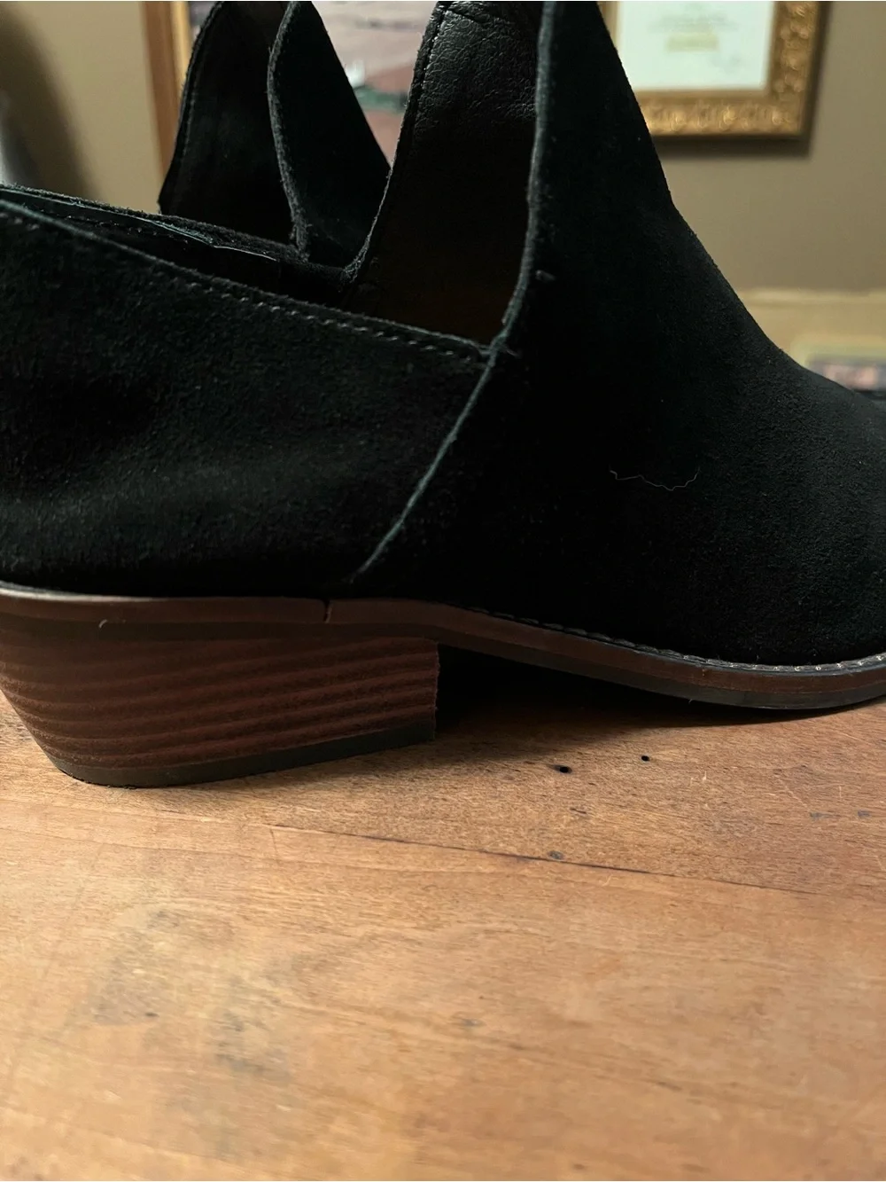 Lucky Brand Fausst Bootie Black Oiled Suede Boots Size 9M Boot Leather